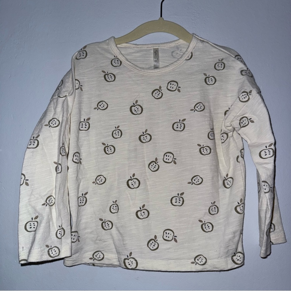 Rylee and Cru | Cream Apple Print Long Sleeve Shirt